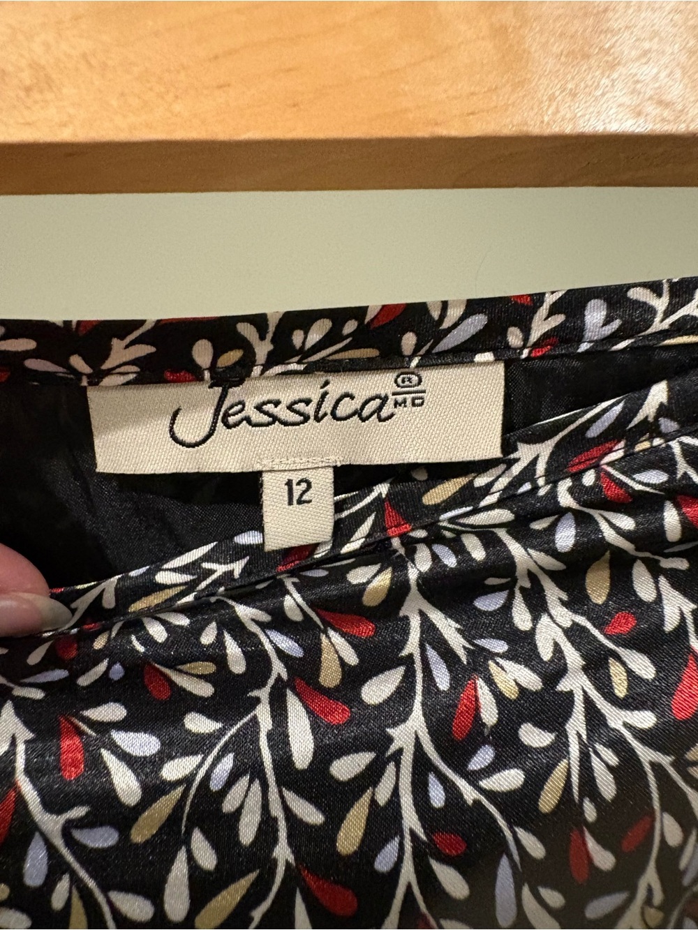 Y2K Jessica Black Floral A-Line Skirt with Red and White Leaf Print Fairy - Picture 2 of 9